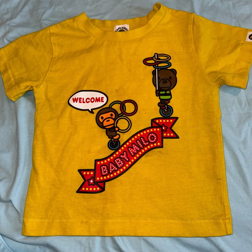 Bape Kids Yellow Short Sleeve Tee
